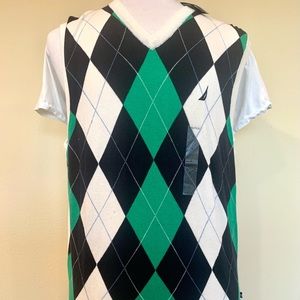 NAUTICA MENS ARGYLE SWEATER VEST NEW W/ TAGS